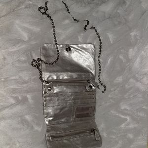 Fabulous silver wallet purse with ball chain strap